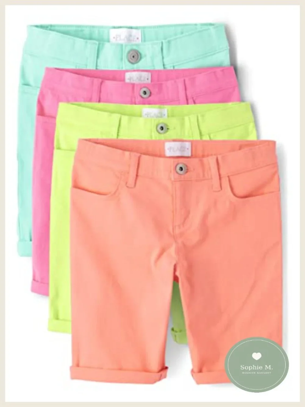 Kids 4-Pack Cotton Spandex Skimmer Shorts with Pockets
